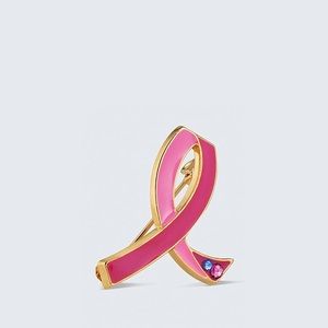 Rare Estee lauder 2012 breast cancer awareness campaign enamel pin and bracelet